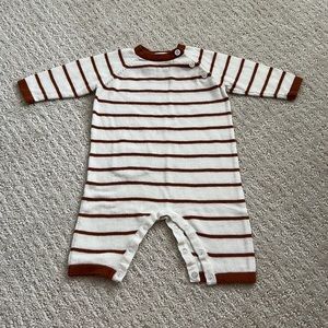 Angel Dear Knit Romper Rust Stripes 0-3m